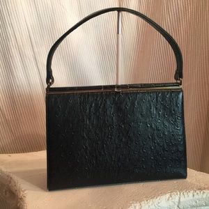 Designer dunhill Ostrich Leather Handbag